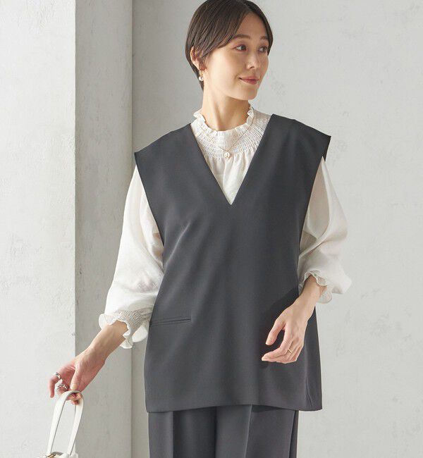 SHIPS for women「〈手洗い可能〉プルオーバー ベスト（セットアップ対応）」|ベスト・ジレ|