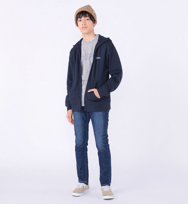 SHIPS KIDS「SHIPS KIDS:140～160cm / ロゴ フード ジップ パーカ」|パーカー|
