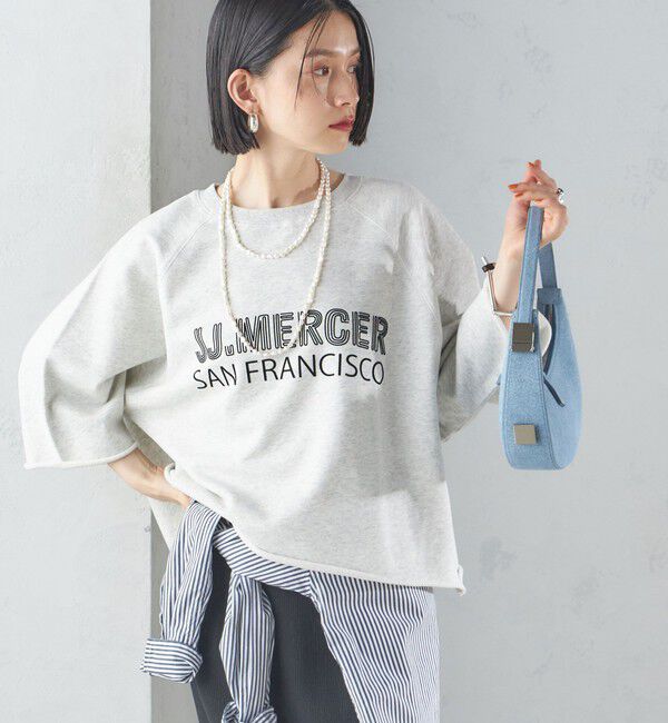 SHIPS for women「【SHIPS別注】〈洗濯機可能〉J.J MERCER:別注 7分袖 プリント スウェット」|スウェット・ジャージ|ライトグレー
