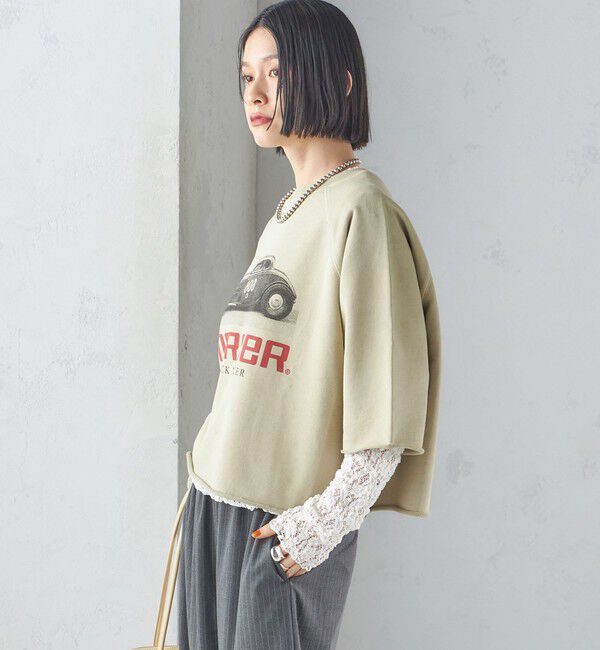 SHIPS for women「【SHIPS別注】〈洗濯機可能〉J.J MERCER:別注 7分袖 プリント スウェット」|スウェット・ジャージ|