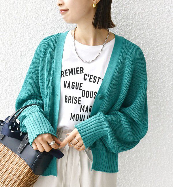 SHIPS for women「〈手洗い可能〉ペーパー ポリエステル Vネック カーディガン」|カーディガン|