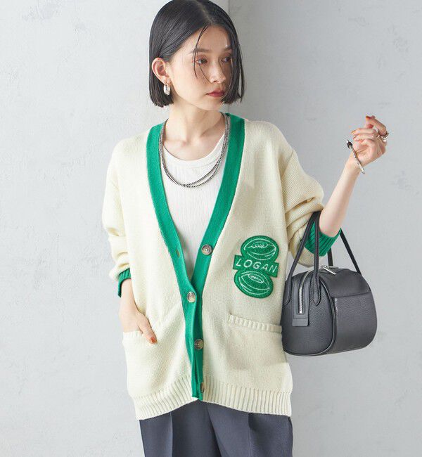 SHIPS for women「【SHIPS別注】LOGAN KNITTING MILLS: Vネック パッチ カーディガン」|カーディガン|