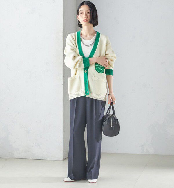 SHIPS for women「【SHIPS別注】LOGAN KNITTING MILLS: Vネック パッチ カーディガン」|カーディガン|