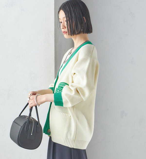 SHIPS for women「【SHIPS別注】LOGAN KNITTING MILLS: Vネック パッチ カーディガン」|カーディガン|