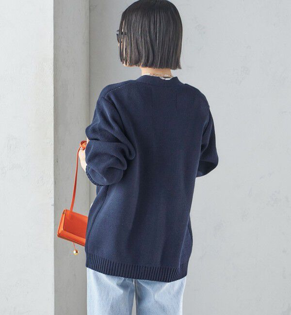 SHIPS for women「【SHIPS別注】LOGAN KNITTING MILLS: Vネック パッチ カーディガン」|カーディガン|