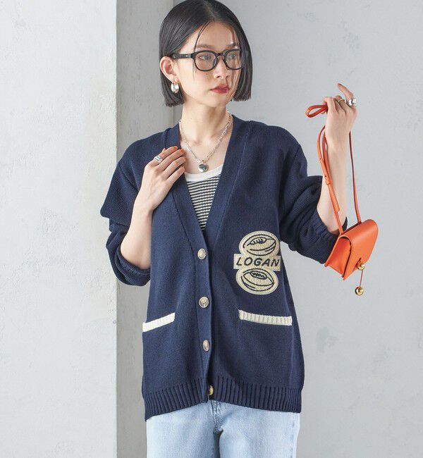 SHIPS for women「【SHIPS別注】LOGAN KNITTING MILLS: Vネック パッチ カーディガン」|カーディガン|