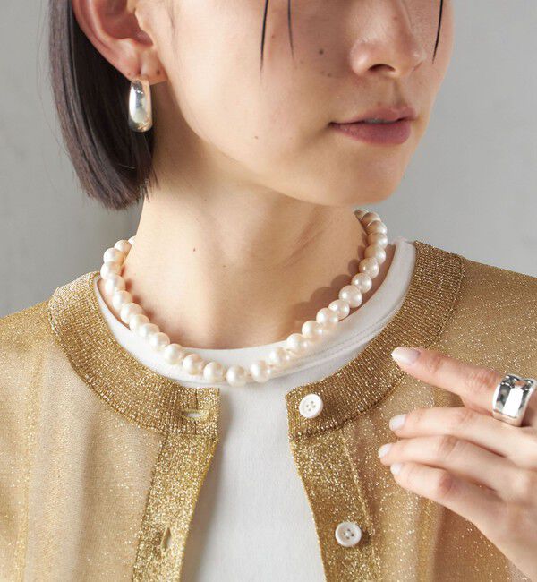 SHIPS for women「〈手洗い可能〉イタリーヤーン ラメ ショート カーディガン」|カーディガン|