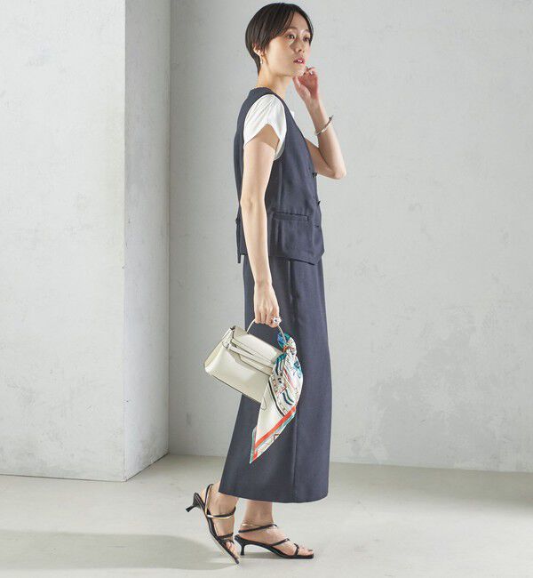 SHIPS for women「〈手洗い可能〉Asami 麻調合繊 ショート ジレ」|ベスト・ジレ|