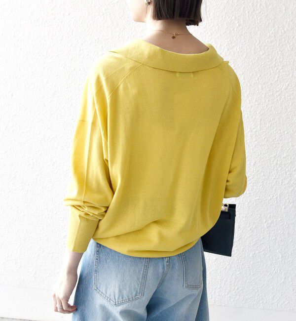 SHIPS any「SHIPS any:〈UVカット/手洗い可能〉シアー スキッパー ニット ポロシャツ」|Tシャツ・カットソー|