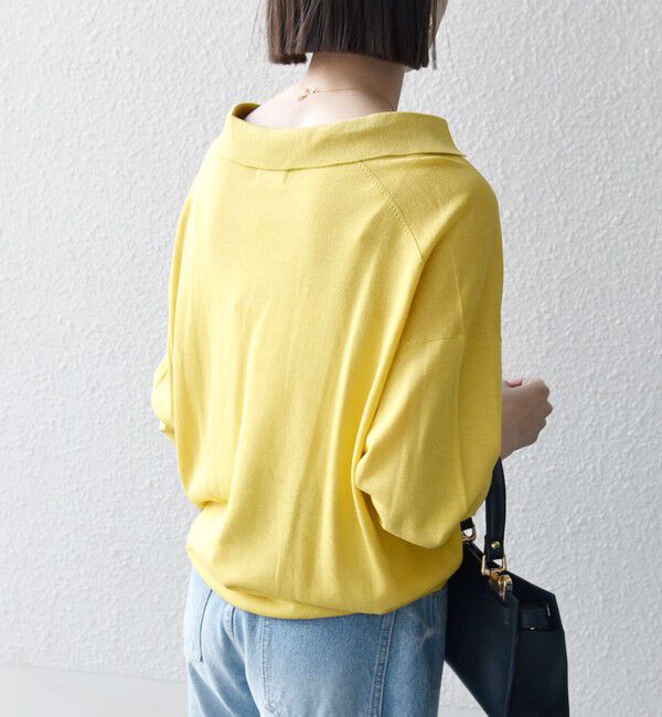 SHIPS any「SHIPS any:〈UVカット/手洗い可能〉シアー スキッパー ニット ポロシャツ」|Tシャツ・カットソー|