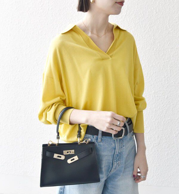 SHIPS any「SHIPS any:〈UVカット/手洗い可能〉シアー スキッパー ニット ポロシャツ」|Tシャツ・カットソー|