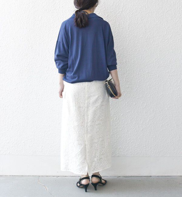 SHIPS any「SHIPS any:〈UVカット/手洗い可能〉シアー スキッパー ニット ポロシャツ」|Tシャツ・カットソー|