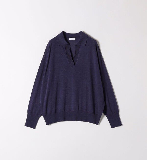 SHIPS any「SHIPS any:〈UVカット/手洗い可能〉シアー スキッパー ニット ポロシャツ」|Tシャツ・カットソー|