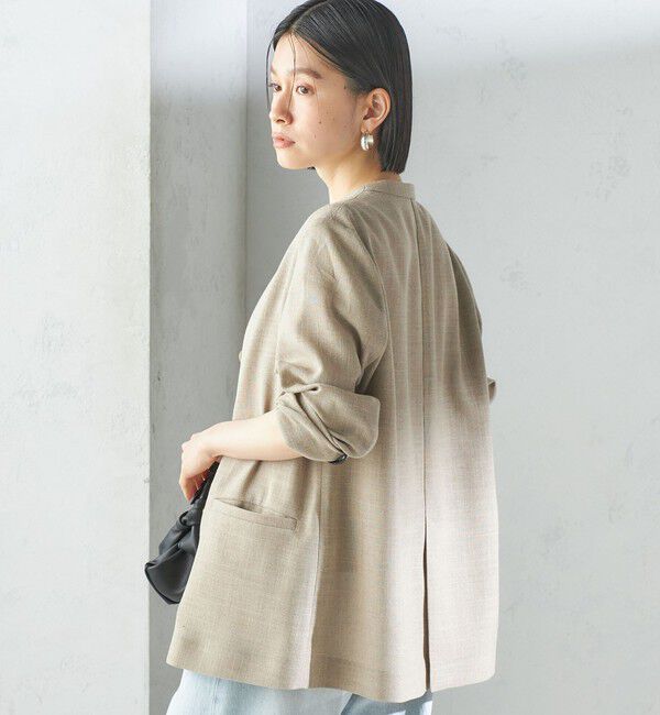 SHIPS for women「〈手洗い可能〉Asami 麻調合繊 カラーレス ジャケット」|ノーカラージャケット|