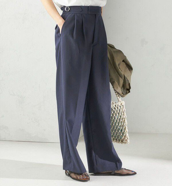 SHIPS for women「〈手洗い可能〉Asami 麻調合繊 2タック ワイドパンツ」|その他|
