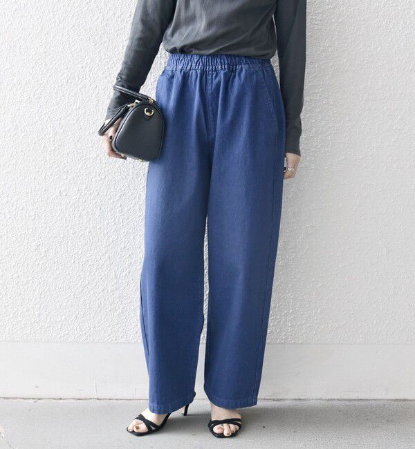 SHIPS any「SHIPS any: フリーサイズ  カラー/ネップ  デニム イージーパンツ (ユニセックス)◇」|デニム|ブルー