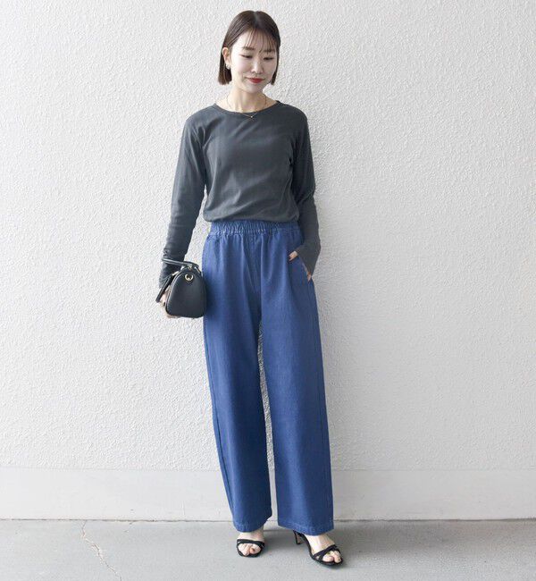 SHIPS any「SHIPS any: フリーサイズ  カラー/ネップ  デニム イージーパンツ (ユニセックス)◇」|デニム|