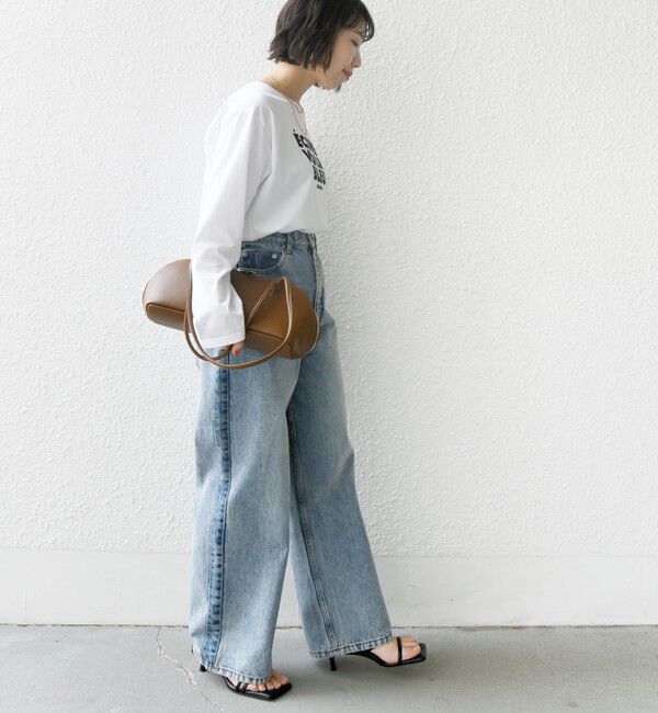 SHIPS for women「〈洗濯機可能〉プラチナヴェール 長袖 ロゴ TEE」|Tシャツ・カットソー|