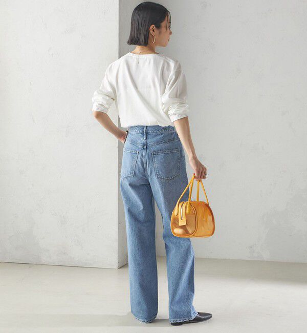 SHIPS for women「〈洗濯機可能〉プラチナヴェール 長袖 ロゴ TEE」|Tシャツ・カットソー|