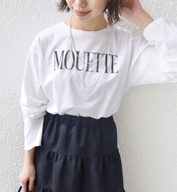 SHIPS for women「〈洗濯機可能〉プラチナヴェール 長袖 ロゴ TEE」|Tシャツ・カットソー|