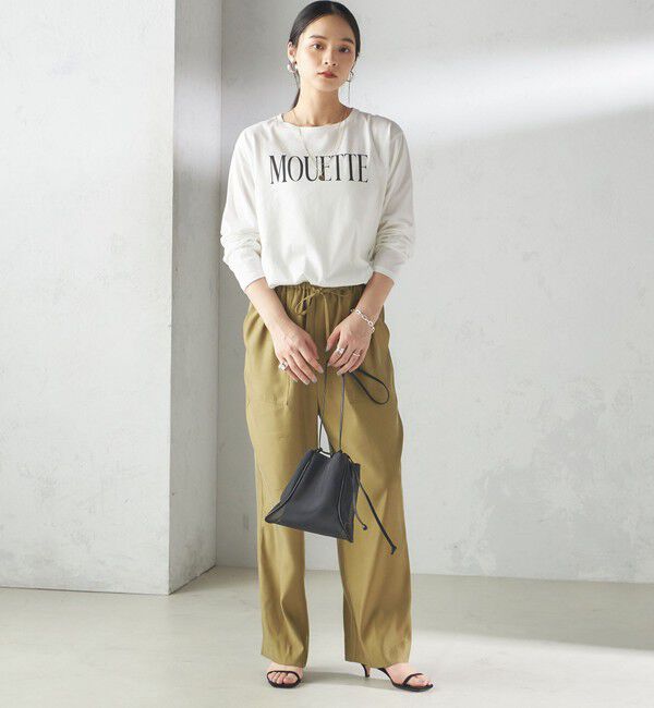 SHIPS for women「〈洗濯機可能〉プラチナヴェール 長袖 ロゴ TEE」|Tシャツ・カットソー|