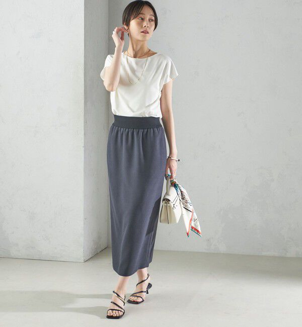 SHIPS for women「〈手洗い可能〉SORONA(R) ボートネック TEE」|Tシャツ・カットソー|