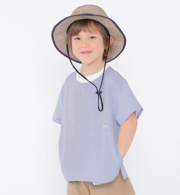 SHIPS KIDS「SHIPS KIDS:100～130cm /〈UVカット/吸水速乾〉ドライタッチ プルオーバー」|Tシャツ・カットソー|ブルー系