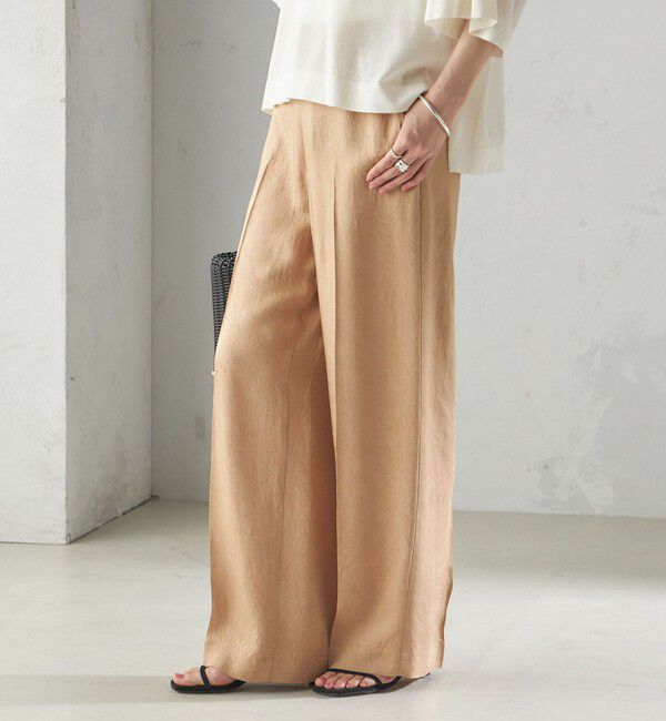 SHIPS for women「〈接触冷感/吸水速乾〉アセテート ワッシャー ウエスト デザイン パンツ」|スラックス|