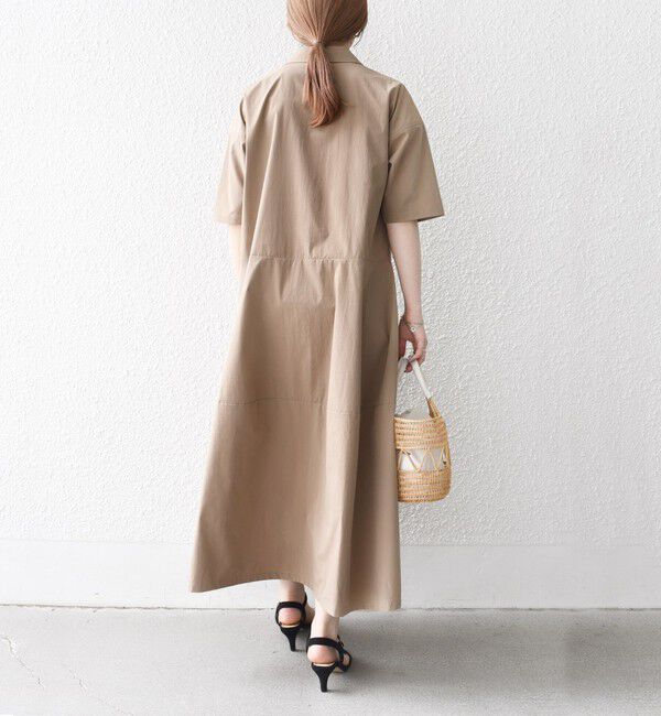 SHIPS any「SHIPS any:〈洗濯機可能〉タイプライター ボリューム シャツ ワンピース」|ワンピース|