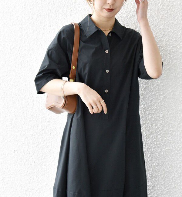 SHIPS any「SHIPS any:〈洗濯機可能〉タイプライター ボリューム シャツ ワンピース」|ワンピース|