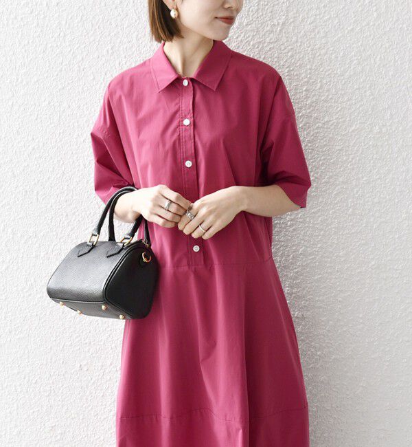 SHIPS any「SHIPS any:〈洗濯機可能〉タイプライター ボリューム シャツ ワンピース」|ワンピース|