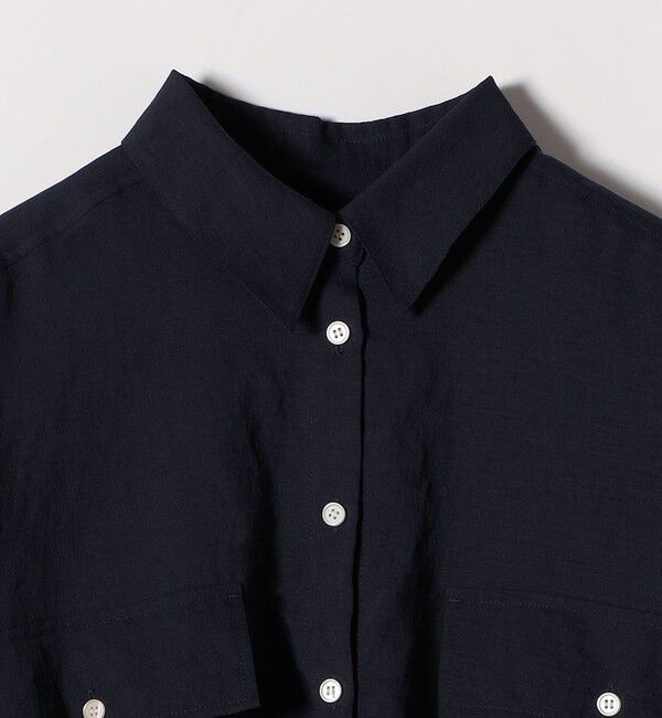 SHIPS any「SHIPS any:〈洗濯機可能〉シアー リボン レギュラーカラー ポケット シャツ」|シャツ・ブラウス|