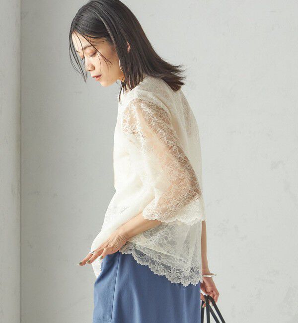 SHIPS for women「〈手洗い可能〉ラッセル レース シャツ」|シャツ・ブラウス|