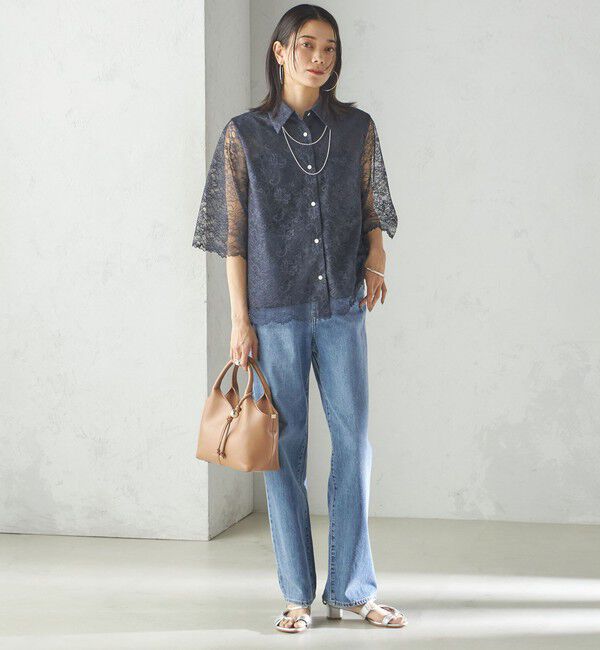 SHIPS for women「〈手洗い可能〉ラッセル レース シャツ」|シャツ・ブラウス|