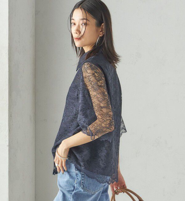 SHIPS for women「〈手洗い可能〉ラッセル レース シャツ」|シャツ・ブラウス|