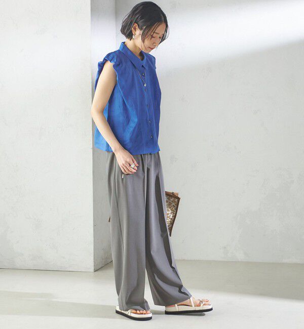 SHIPS for women「〈手洗い可能〉セミ ワイド イージー スラックス」|スラックス|