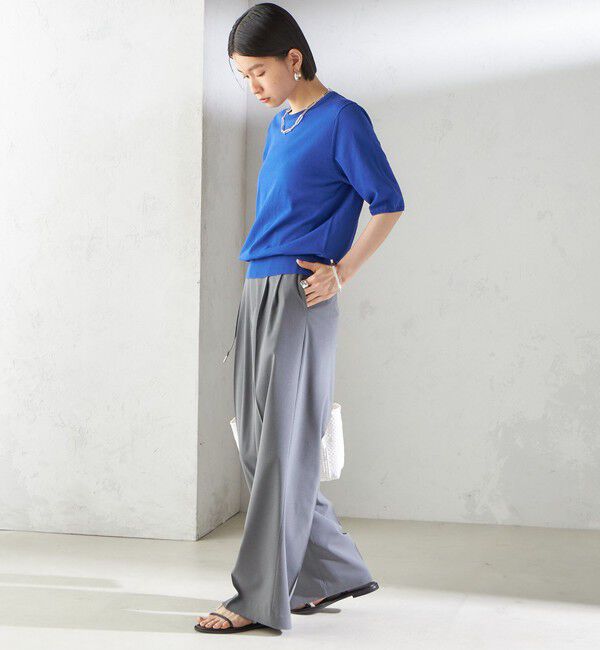 SHIPS for women「〈手洗い可能〉セミ ワイド イージー スラックス」|スラックス|