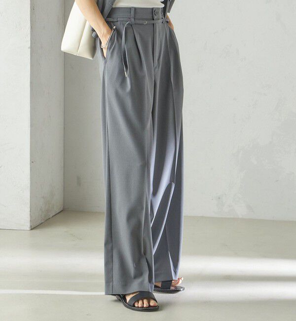 SHIPS for women「〈手洗い可能〉セミ ワイド イージー スラックス」|スラックス|