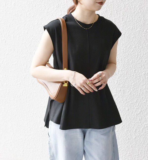 SHIPS any「SHIPS any:〈接触冷感/汗染み防止加工/洗濯機可能〉Aライン フレンチスリーブ TEE」|Tシャツ・カットソー|