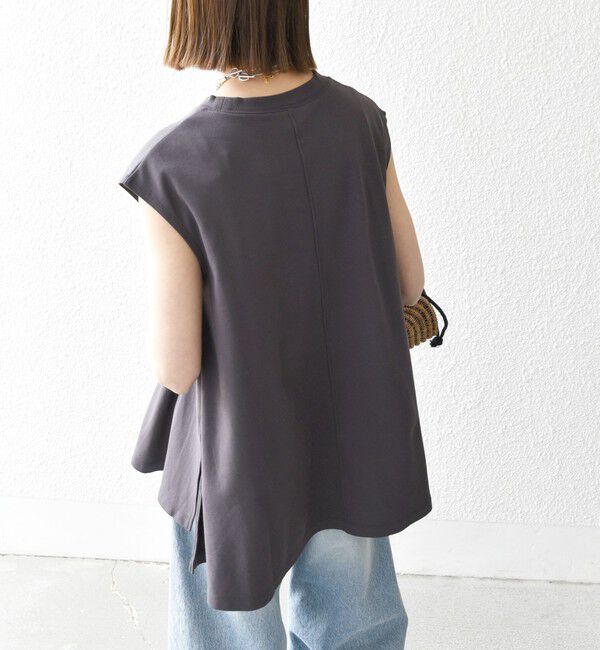 SHIPS any「SHIPS any:〈接触冷感/汗染み防止加工/洗濯機可能〉Aライン フレンチスリーブ TEE」|Tシャツ・カットソー|