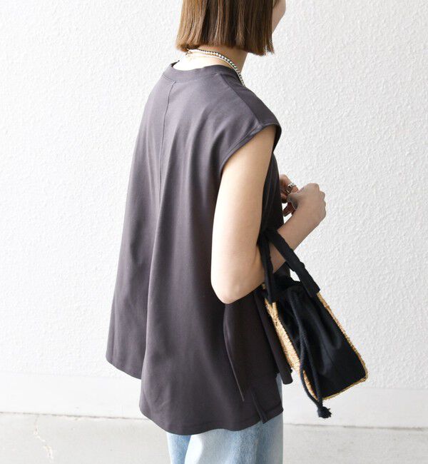 SHIPS any「SHIPS any:〈接触冷感/汗染み防止加工/洗濯機可能〉Aライン フレンチスリーブ TEE」|Tシャツ・カットソー|