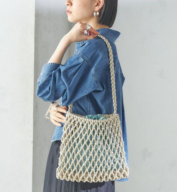 SHIPS for women「The Bagmati:オーガンジー 巾着 マクラメ バッグ」|ショルダー・メッセンジャー|