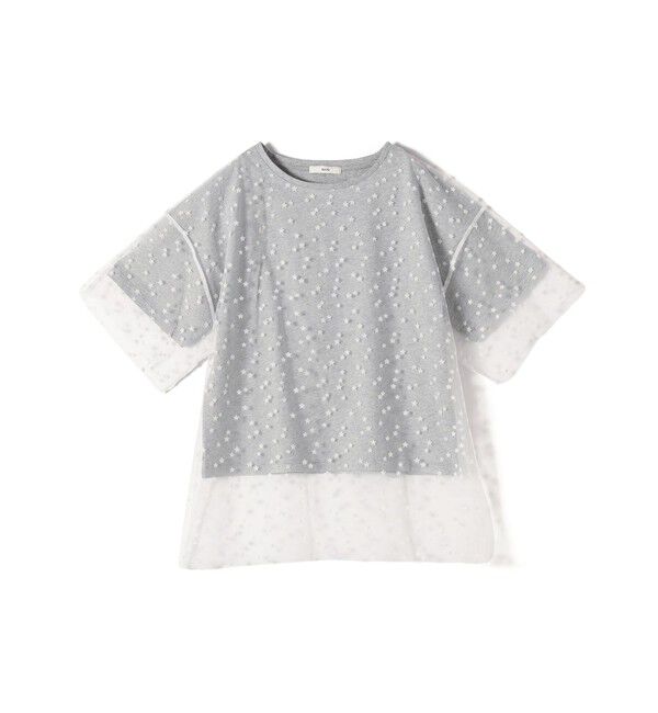 SHIPS for women「【WEB限定】スター チュール レイヤード TEE」|Tシャツ・カットソー|
