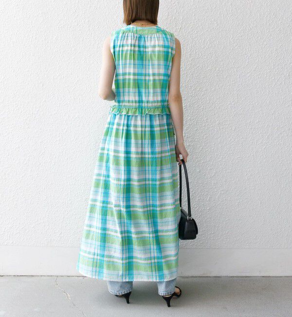 SHIPS any「SHIPS any:〈洗濯機可能〉マドラス チェック ノースリーブ ワンピース」|ワンピース|
