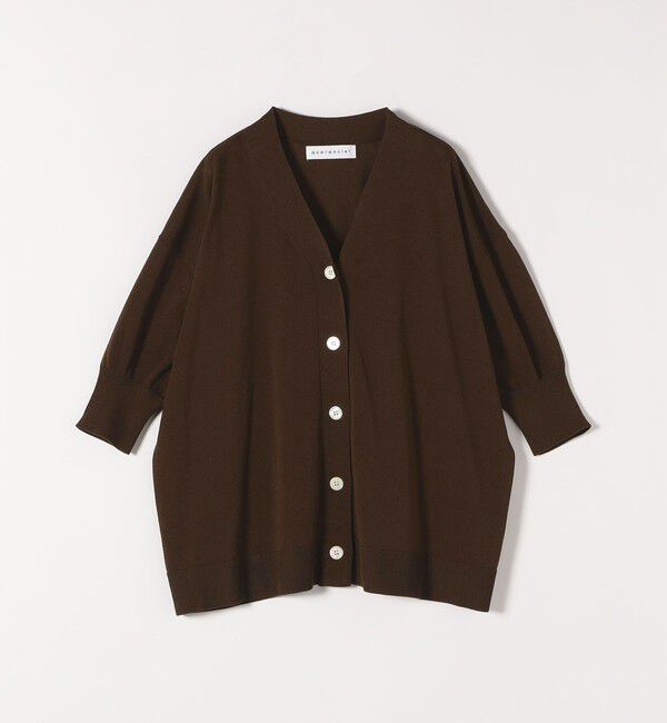 quaranciel「quaranciel:〈接触冷感〉 ワイド Vネック ハーフスリーブ シアー カーディガン」|カーディガン|