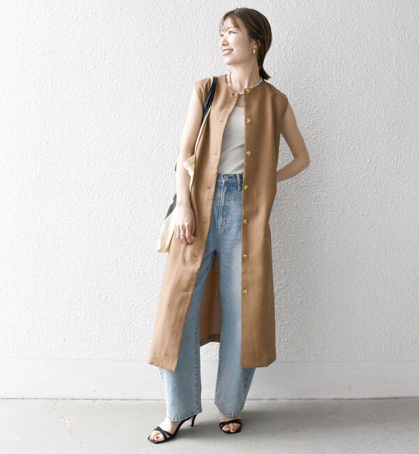 SHIPS any「SHIPS any:〈洗濯機可能〉リネンライク ジレ ワンピース &times; イージー パンツ セットアップ」|その他|