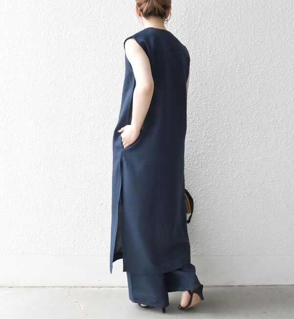 SHIPS any「SHIPS any:〈洗濯機可能〉リネンライク ジレ ワンピース &times; イージー パンツ セットアップ」|その他|