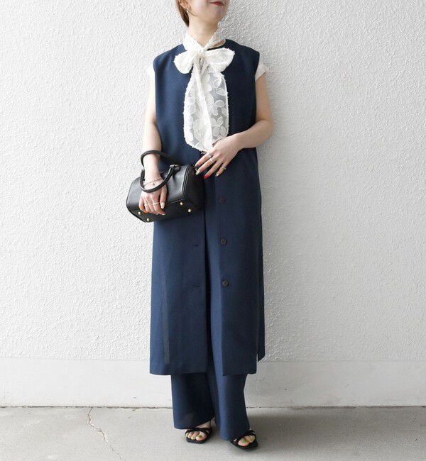 SHIPS any「SHIPS any:〈洗濯機可能〉リネンライク ジレ ワンピース &times; イージー パンツ セットアップ」|その他|