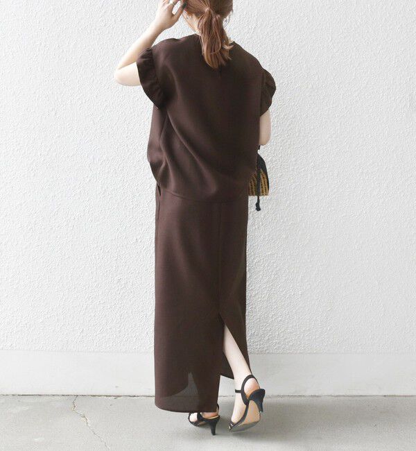 SHIPS any「SHIPS any:〈洗濯機可能〉リネンライク ブラウス &times; タイトスカート セットアップ」|ワンピース|