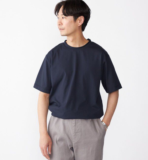 SHIPS「SHIPS: COOLMAX(R) ロールネック ソリッド Tシャツ」|Tシャツ・カットソー|ネイビー